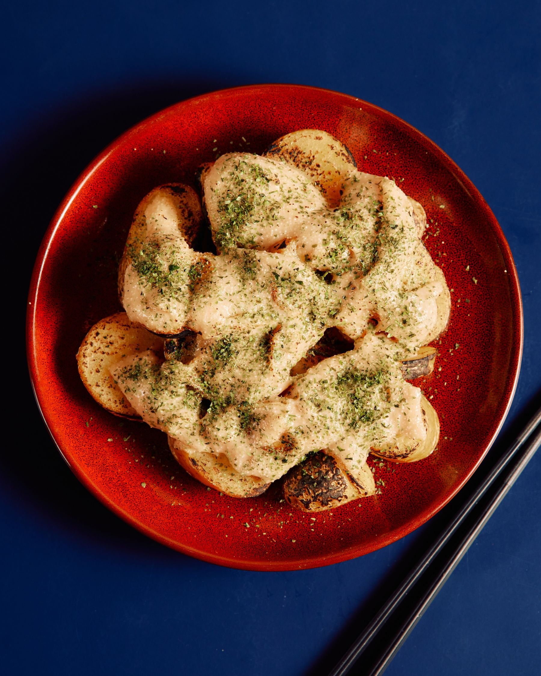 Kipfler Potatoes with Mentaiko Mayo and Aonori